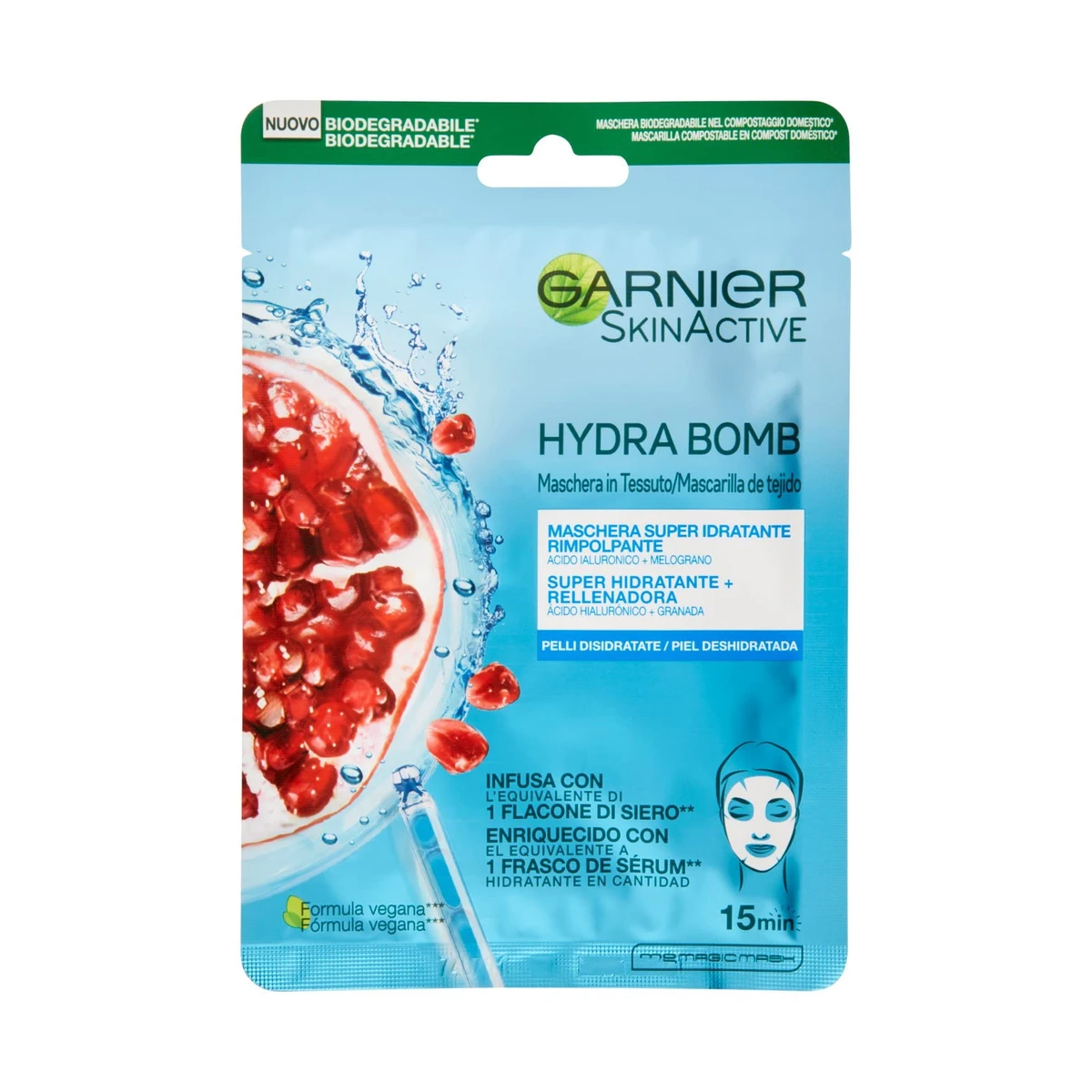 Garnier SkinActive Mascarilla Facial Tejido HydraBomb Energizante, 28 g